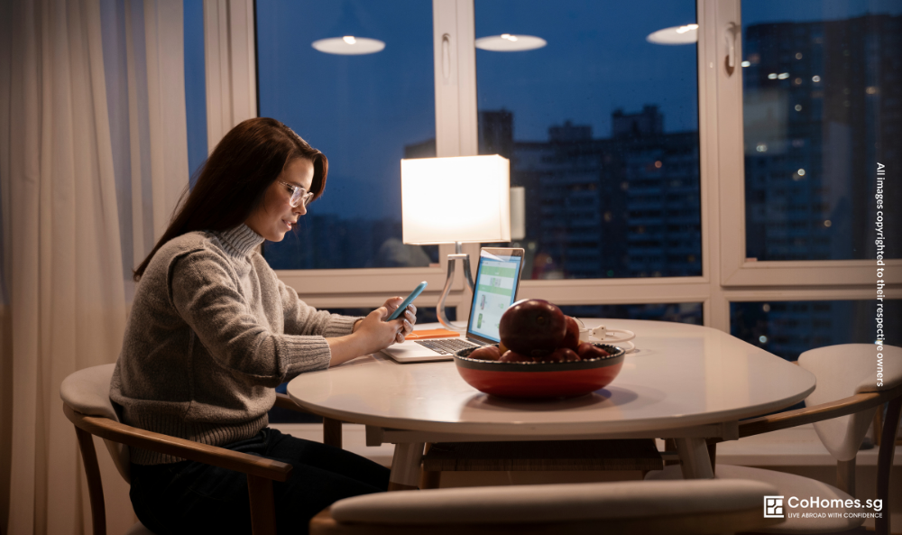 Working professional returning to a rental room late at night