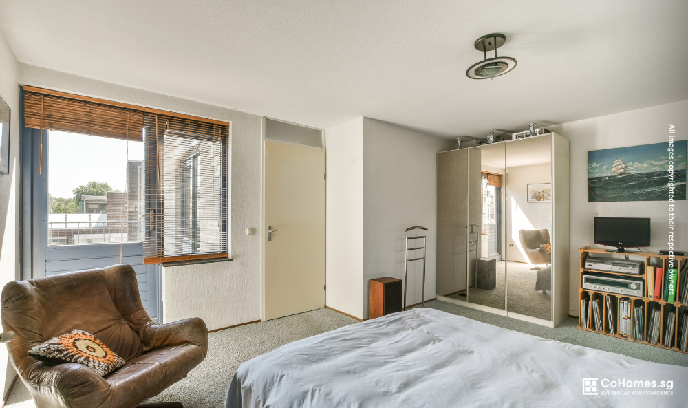 Bedroom in a rental property with shared living space